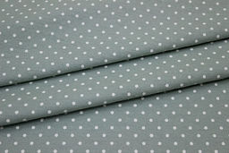 Теплый хлопок Белый горох (2мм) цв.винтажная мята, ш.1.47м, хлопок-100%, 150гр/м.кв - Купава фото 2