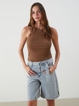 Bisiklet Yaka Dokulu Kad?n Atlet