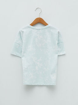 Bisiklet Yaka Bask?l? K?sa Kollu K?z ?ocuk Ti??rt - Waikiki фото 2