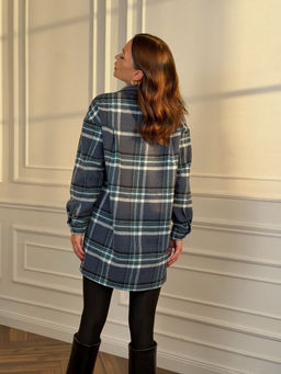 Рубашка DilanaVIP 2127 голубая клетка