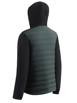 Куртка мужская гибридная стёганая с капюшоном с графеновой подкладкой цвета хаки 9627_1Kh