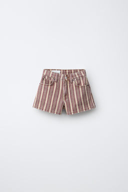 BERMUDA DENIM RAYAS / Burgundy - Zara фото 2