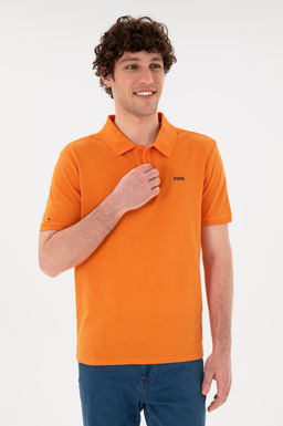 Футболка-поло U.S. Polo Assn Regular Fit Polo Yaka оранжевая из хлопка
