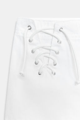 SHORTS MINI CORDONES CRUZADOS / Blanco - Zara фото 9