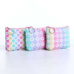 Цена за 2 шт. Кошелёк «Клетка», монетница, на молнии, МИКС