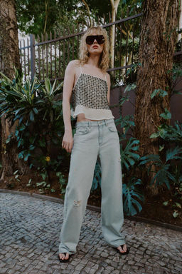 Z1975 RIPPED STRAIGHT MID-WAIST JEANS