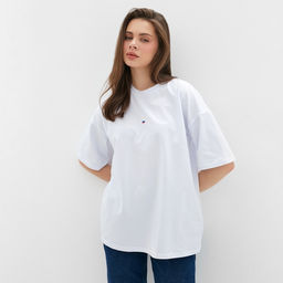 Футболка женская MINAKU: Exclusive print, белая, размер 50