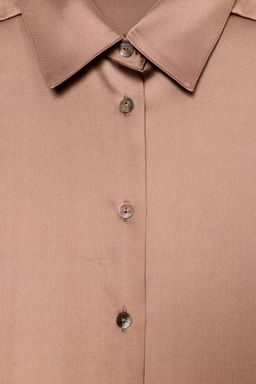 SATIN DROP-SHOULDER SHIRT - Zara фото 7