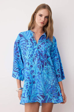 Trendyolmilla Su Alt? Desenli Dokuma %100 Pamuklu Plaj Elbisesi TBESS25EL00007  фото 8