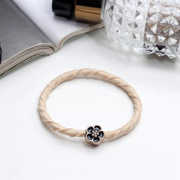 Цена за 12 шт. Резинка для волос «Бетти», 5 см, бежевый