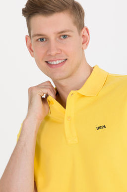 U. S. Polo Assn Мужская темно-желтая базовая футболка с воротником-поло - U.s. polo assn фото 5