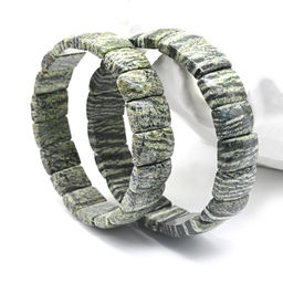 Браслет из змеевика (хризотила) прямоугольник 14*10мм, 17см, 27г