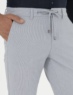 Голубые узкие брюки из плотной ткани - Cacharel фото 5