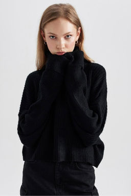 Oversize Genis Kal?p Bal?kc? Yaka Triko Kazak - Defacto фото 4