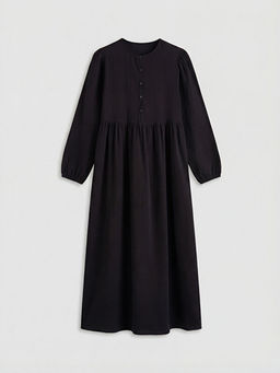 Bisiklet Yaka B?zg?l? M?slin Elbise