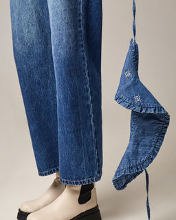 Синий джинсовый воротник с вышивкой - Incity фото 6