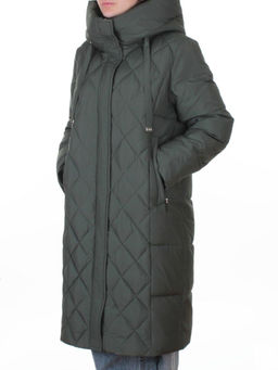 8353 DK. GREEN Пальто зимнее женское (200 гр. холлофайбер)