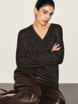 Джемпер с V-образным вырезом с шерстью альпаки / Zarina