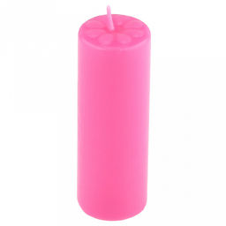 Свеча "Цилиндр" д4см, h12см, парафин, с декором, "Лепесточки", время горения 18 часов, фуксия (Россия)