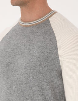 A__k Gri Slim Fit Kazak