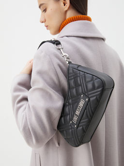 Женская сумка на плечо LOVE MOSCHINO LAMINATED QUILTED BAG Артикул 4377211, черный  фото 2