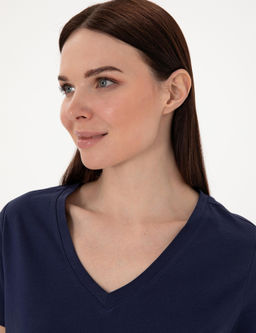 Lacivert Regular Fit V Yaka Basic Ti__rt - Pierre cardin фото 2