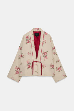 FLORAL EMBROIDERY QUILTED JACKET - Zara фото 4