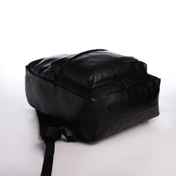 Рюкзак городской из искусственной кожи на молнии, 4 кармана, цвет чёрный - Simaland фото 3