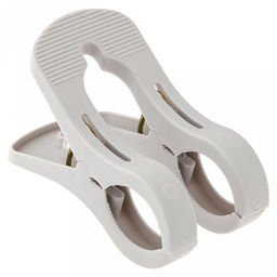 Прищепка пластмассовая, для белья, одежды, пледов, одеял, игрушек 13см (6,5х8х13см) матовый пластик, цвета в ассортименте: белый; серый; голубой, в /п/эт пакете (Китай) - Домашняя мода фото 2