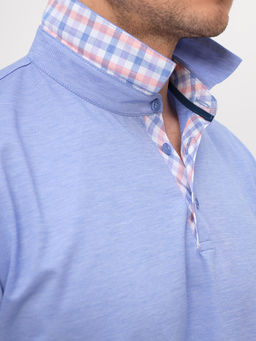 Джемпер мужской с воротником поло короткий рукав GREG G144-PM1246T-LT1629 (голубой)  фото 2