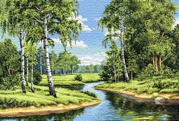 Березы у воды- гобеленовая картина 35х55 см