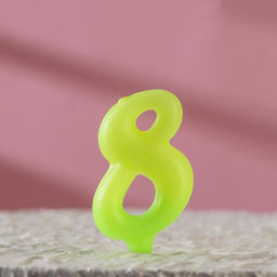 Свеча для торта цифра «Люминесцентная», 5.5 см, цифра 8