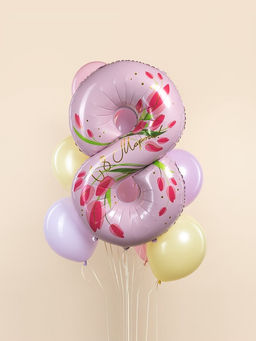 Воздушный шар фольгированный 34" «8 Марта. Тюльпаны», цифра