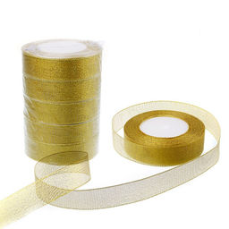 Лента органза декоративная 5 штук набор 25ярд х 2.5см / Z628 /уп 90/золото - Галеонтрейд фото 3