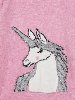 Bisiklet Yaka Desenli Uzun Kollu K?z ?ocuk Triko Kazak - Waikiki фото 3