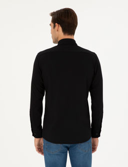 Siyah Slim Fit Uzun Kollu G_mlek