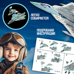 Сборная модель «Истребитель», 39 деталей, 6+