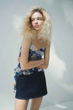 Falda pantal?n de talle alto en denim - H&m фото 8
