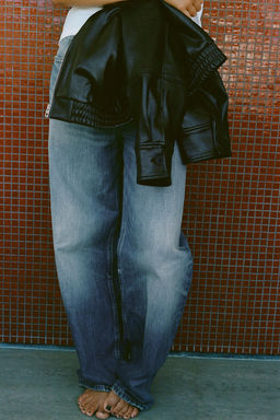 LEATHER EFFECT BOMBER JACKET