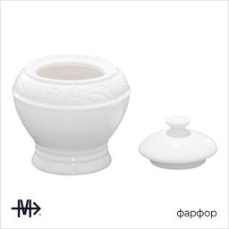 Набор сервировочный Magistro Crotone, 2 предмета: молочник 300 мл, сахарница 300 мл, фарфор, белый  фото 2