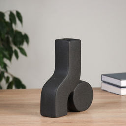 Ваза «Олав», d=4 см, 19.5×16 см, керамика, чёрная