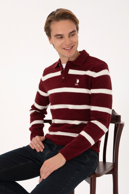 Erkek Regular Fit Polo Yaka Bordo Kazak - U.s. polo assn фото 8