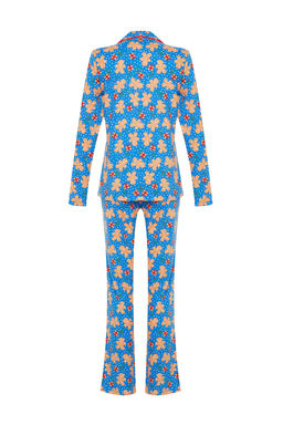 Trendyolmilla Mavi %100 Pamuklu Y?lbas? Temal? Orme Pijama Tak?m? THMAW22PT1204  фото 14