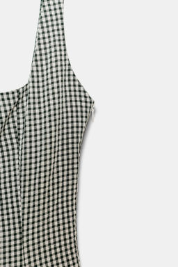 GINGHAM CHECK MIDI DRESS - Zara фото 16