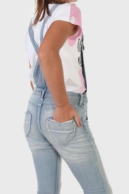 Детский комбинезон из денима регулируемые лямки, карманы-сердечки №719