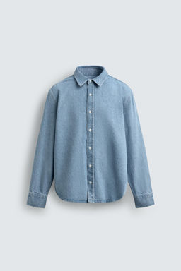 Рубашка Denim Regular Fit пастельно-голубая
