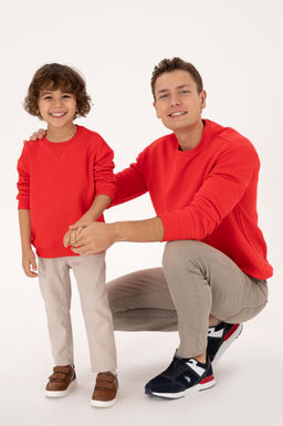 Erkek _ocuk K_rm_z_ Bisiklet Yaka Basic Sweatshirt - U.s. polo assn фото 2