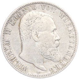 Монета 2 марки 1906 года F Германия (Вюртемберг)