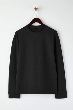 Siyah-Yesil 2li Paket %100 Pamuk Uzun Kol Regular/Normal Kesim T-Shirt TMNAW24TS00001