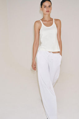 TOP TIRANTES INTERLOCK / Blanco roto